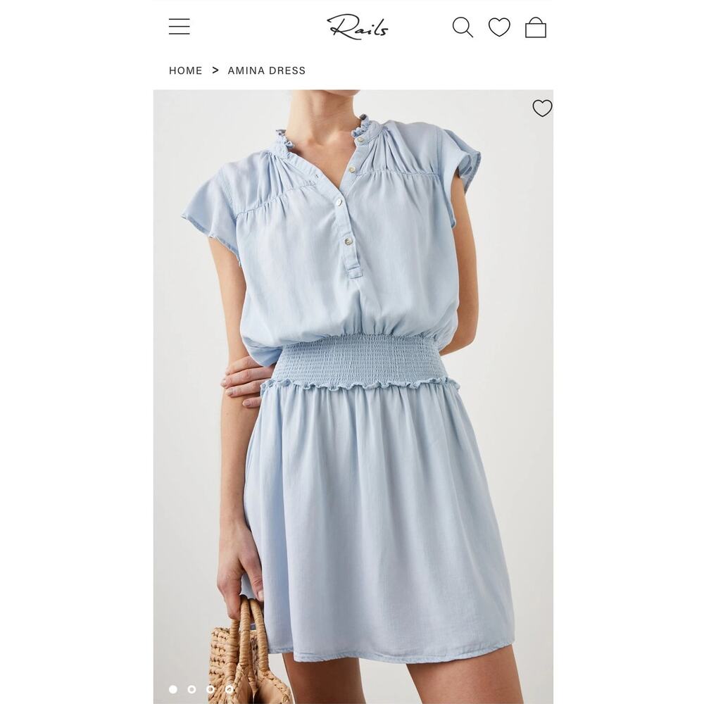 Rails Amina Flutter Sleeve Minidress Light Blue D… - image 4